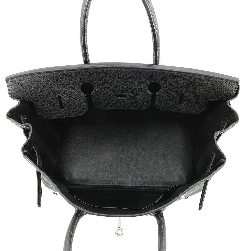 エルメス バーキン35 ブラック/シルバー金具 トゴ □H刻印 HERMES Birkin ハンドバッグ 黒