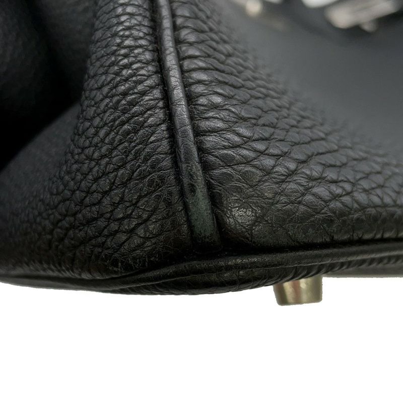 エルメス バーキン35 ブラック/シルバー金具 トゴ □H刻印 HERMES Birkin ハンドバッグ 黒