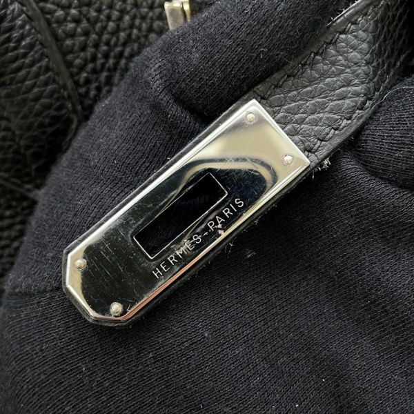エルメス バーキン35 ブラック/シルバー金具 トゴ □H刻印 HERMES Birkin ハンドバッグ 黒