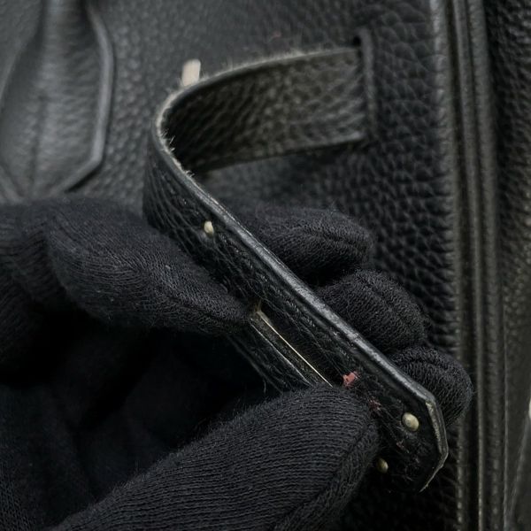 エルメス バーキン35 ブラック/シルバー金具 トゴ □H刻印 HERMES Birkin ハンドバッグ 黒