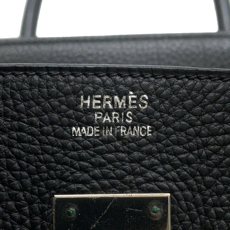 エルメス バーキン35 ブラック/シルバー金具 トゴ □H刻印 HERMES Birkin ハンドバッグ 黒