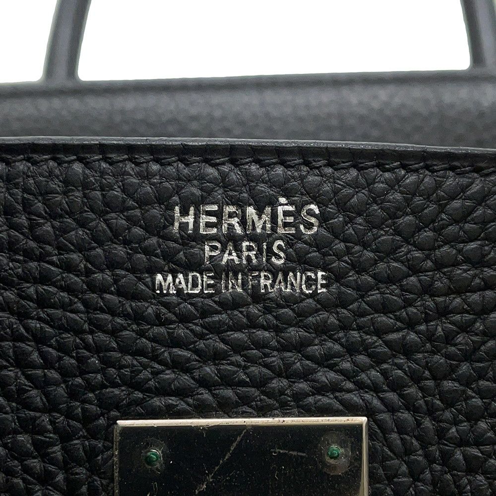エルメス バーキン35 ブラック/シルバー金具 トゴ □H刻印 HERMES Birkin ハンドバッグ 黒