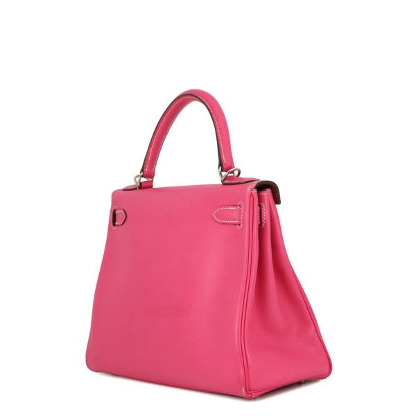 エルメス キャンディ ケリー28 内縫い ローズティリアン/ルビー/シルバー金具 エプソン □P刻印 2wayショルダー