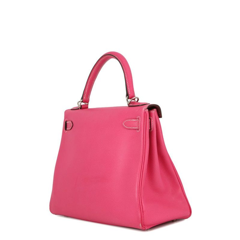 エルメス キャンディ ケリー28 内縫い ローズティリアン/ルビー/シルバー金具 エプソン □P刻印 2wayショルダー