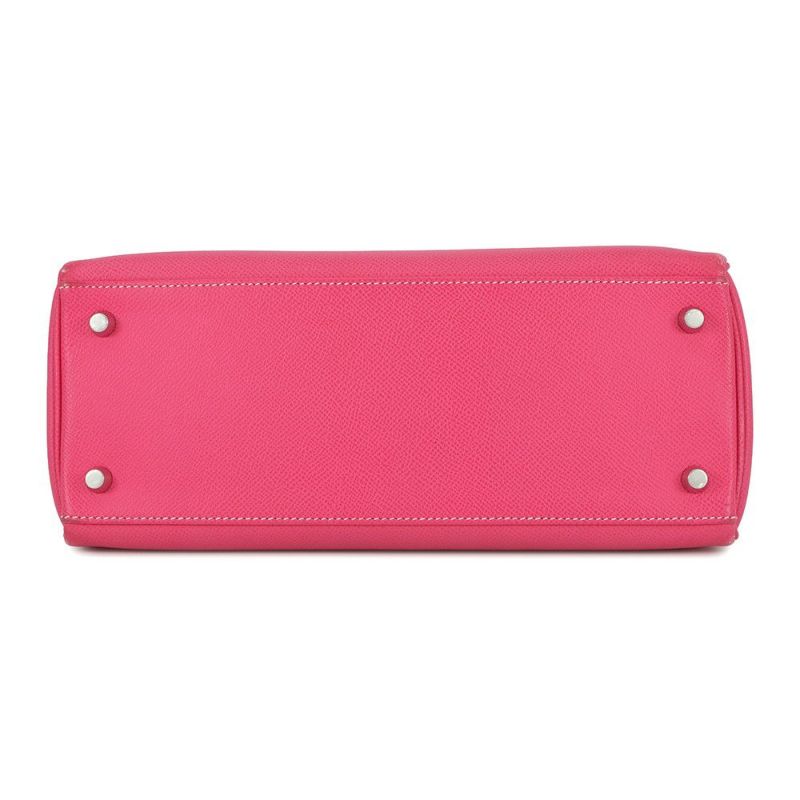 エルメス キャンディ ケリー28 内縫い ローズティリアン/ルビー/シルバー金具 エプソン □P刻印 2wayショルダー