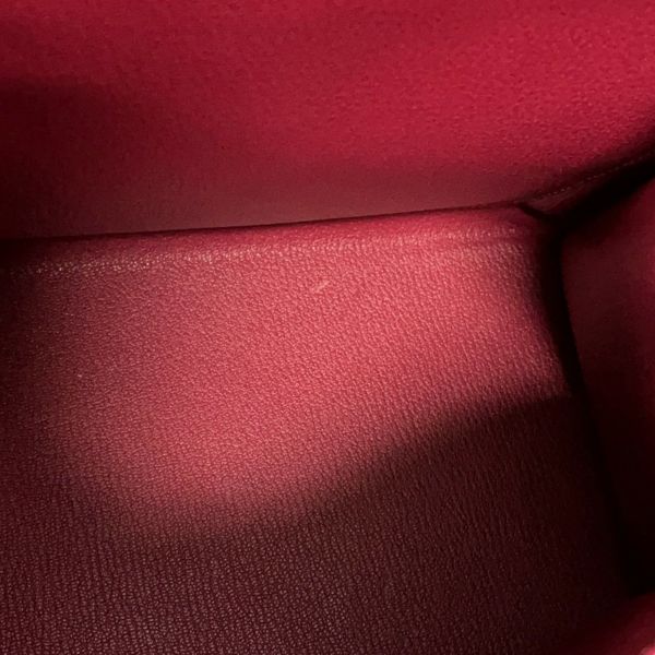 エルメス ハンドバッグ ケリー35 外縫い ヴェルソ エトゥープ/ルビー/シルバー金具 エプソン □R刻印 2wayショルダー SPO