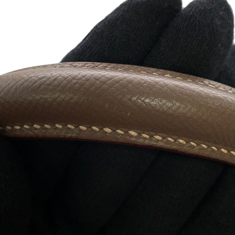 エルメス ハンドバッグ ケリー35 外縫い ヴェルソ エトゥープ/ルビー/シルバー金具 エプソン □R刻印 2wayショルダー SPO