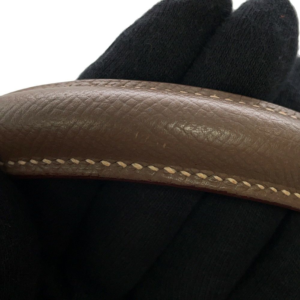 エルメス ハンドバッグ ケリー35 外縫い ヴェルソ エトゥープ/ルビー/シルバー金具 エプソン □R刻印 2wayショルダー SPO