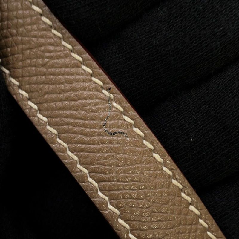 エルメス ハンドバッグ ケリー35 外縫い ヴェルソ エトゥープ/ルビー/シルバー金具 エプソン □R刻印 2wayショルダー SPO