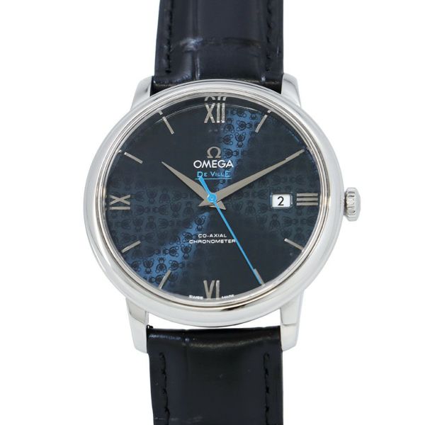 オメガ デヴィル プレステージ オービス デイト 424.13.40.20.03.003 OMEGA 腕時計 ブルー文字盤