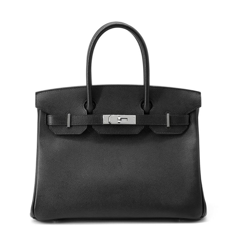 エルメス バーキン30 ブラック/シルバー金具 エプソン T刻印 HERMES Birkin ハンドバッグ 黒