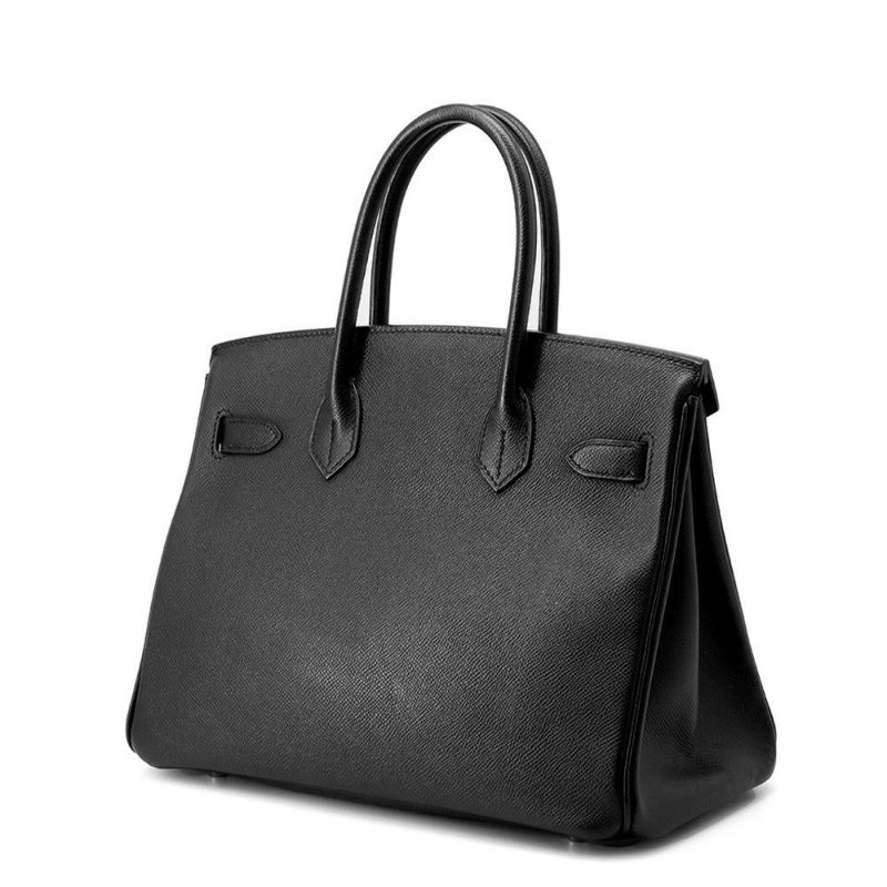 エルメス バーキン30 ブラック/シルバー金具 エプソン T刻印 HERMES Birkin ハンドバッグ 黒