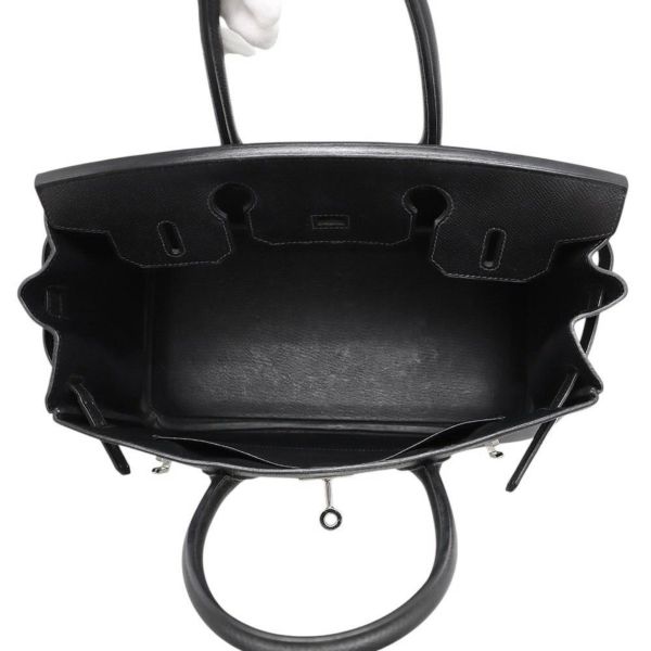 エルメス バーキン30 ブラック/シルバー金具 エプソン T刻印 HERMES Birkin ハンドバッグ 黒
