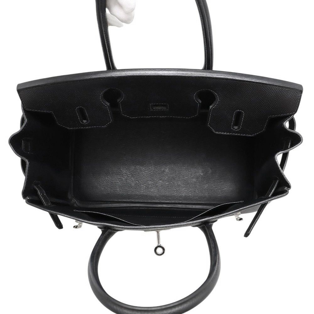 エルメス バーキン30 ブラック/シルバー金具 エプソン T刻印 HERMES Birkin ハンドバッグ 黒