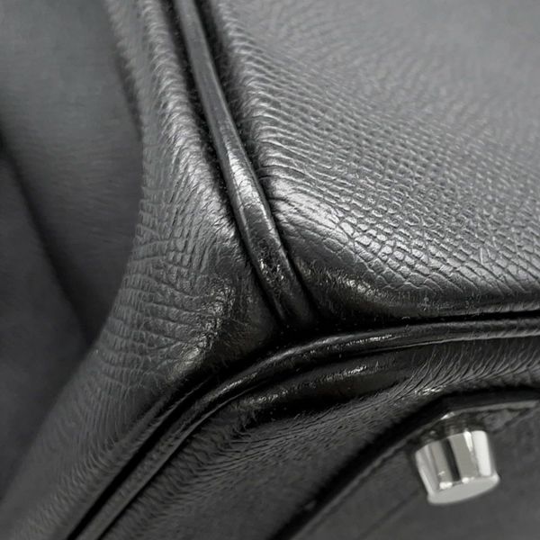 エルメス バーキン30 ブラック/シルバー金具 エプソン T刻印 HERMES Birkin ハンドバッグ 黒