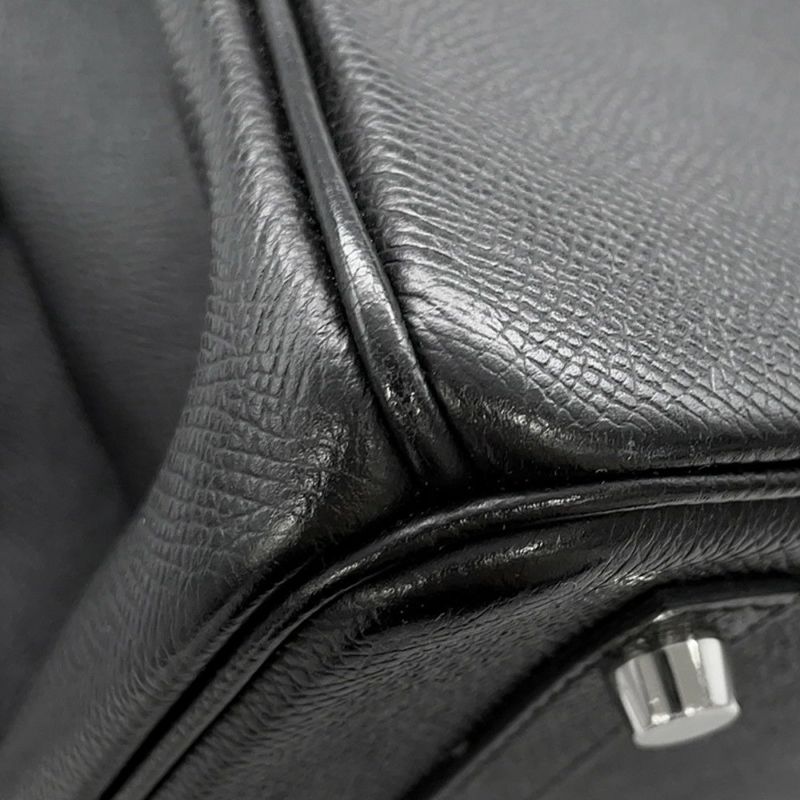 エルメス バーキン30 ブラック/シルバー金具 エプソン T刻印 HERMES Birkin ハンドバッグ 黒