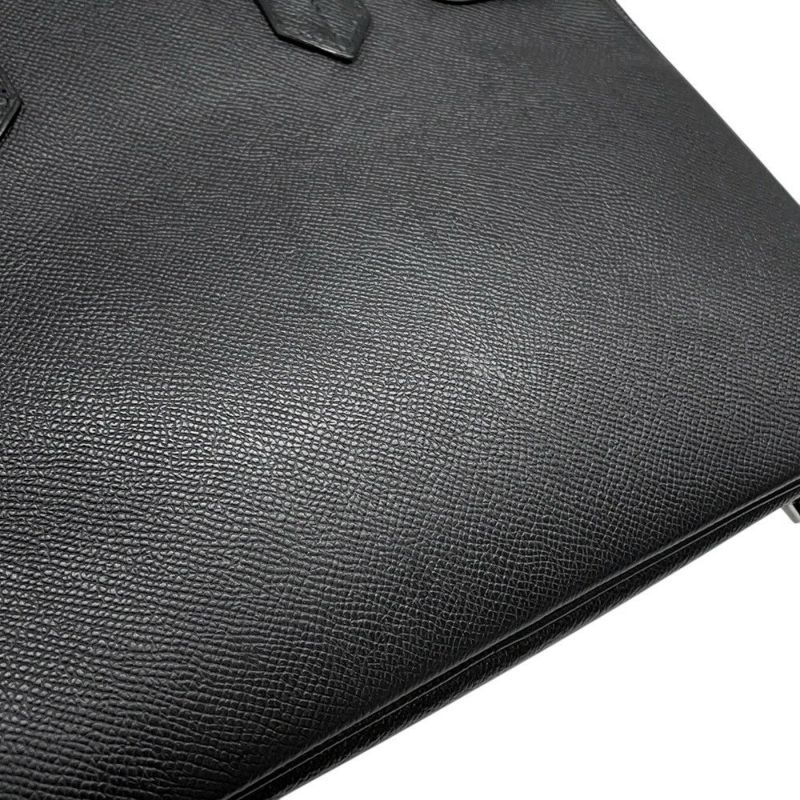 エルメス バーキン30 ブラック/シルバー金具 エプソン T刻印 HERMES Birkin ハンドバッグ 黒