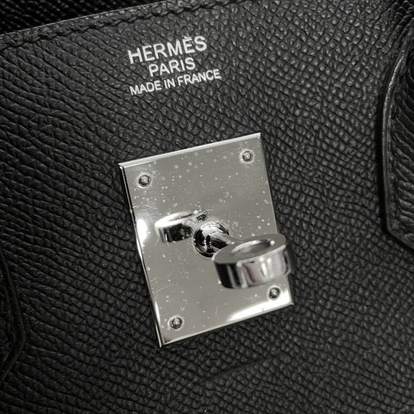 エルメス バーキン30 ブラック/シルバー金具 エプソン T刻印 HERMES Birkin ハンドバッグ 黒