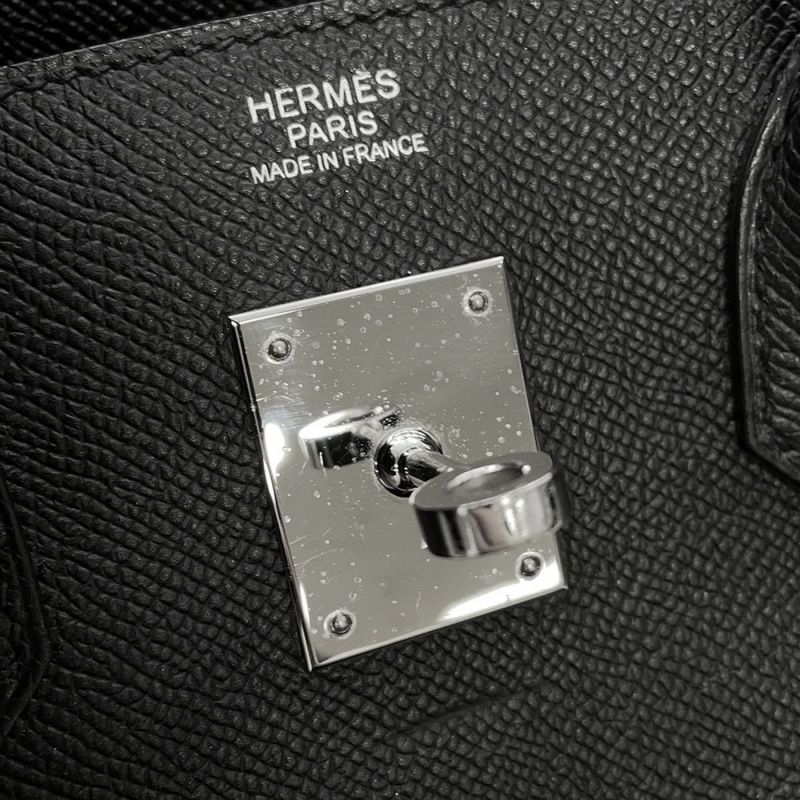 エルメス バーキン30 ブラック/シルバー金具 エプソン T刻印 HERMES Birkin ハンドバッグ 黒