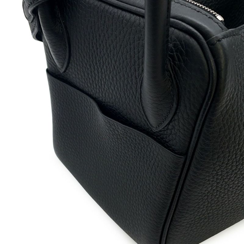 エルメス ハンドバッグ リンディ26 ブラック/シルバー金具 トリヨンクレマンス K刻印 2wayショルダー 黒