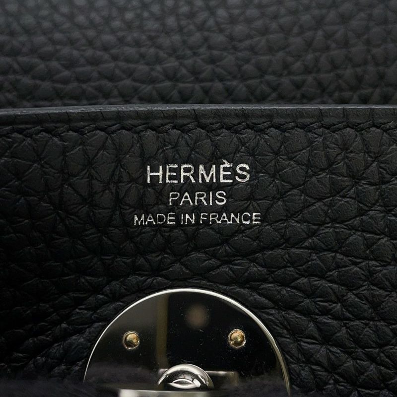 エルメス ハンドバッグ リンディ26 ブラック/シルバー金具 トリヨンクレマンス K刻印 2wayショルダー 黒