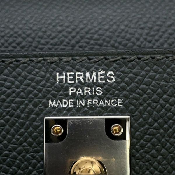 エルメス ハンドバッグ ケリー25 外縫い ヴェールマングローブ/エレクトラム金具 エプソン K刻印 2wayショルダー