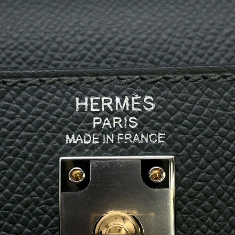 エルメス ハンドバッグ ケリー25 外縫い ヴェールマングローブ/エレクトラム金具 エプソン K刻印 2wayショルダー