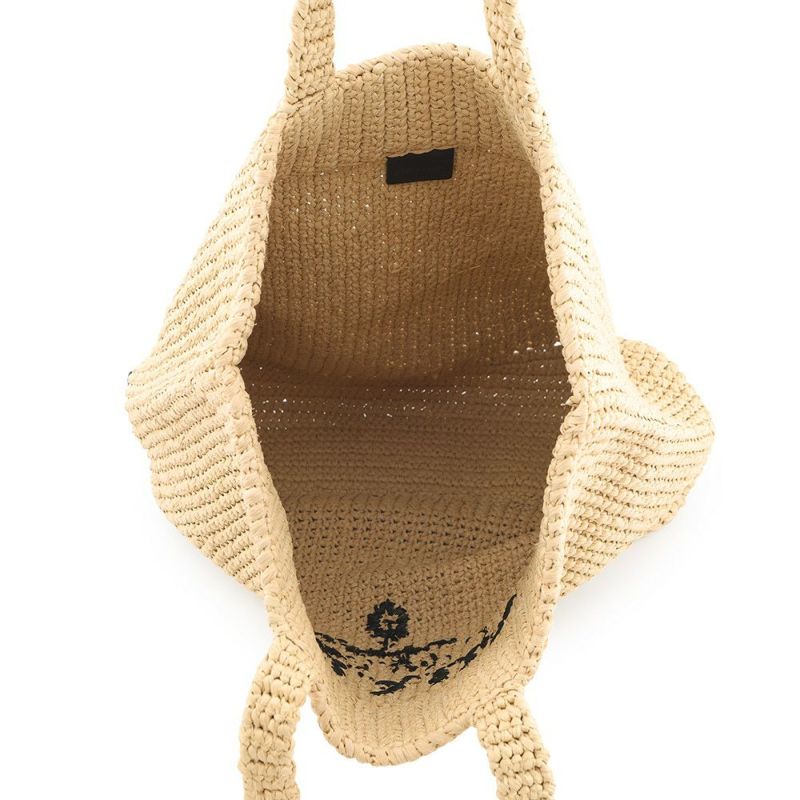 プラダ トートバッグ クロシェ ロゴ ラフィア 1BG392 PRADA かごバッグ