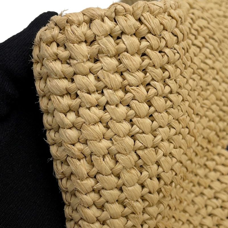 プラダ トートバッグ クロシェ ロゴ ラフィア 1BG392 PRADA かごバッグ