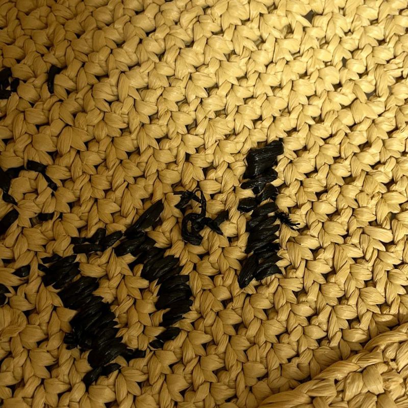 プラダ トートバッグ クロシェ ロゴ ラフィア 1BG392 PRADA かごバッグ