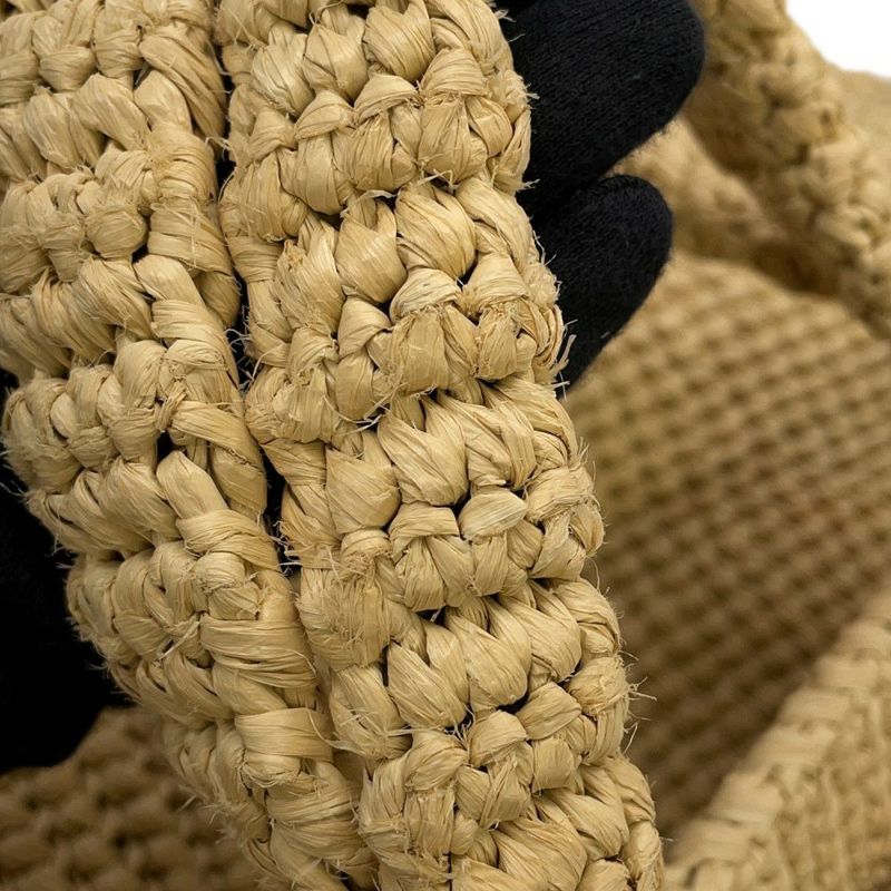 プラダ トートバッグ クロシェ ロゴ ラフィア 1BG392 PRADA かごバッグ