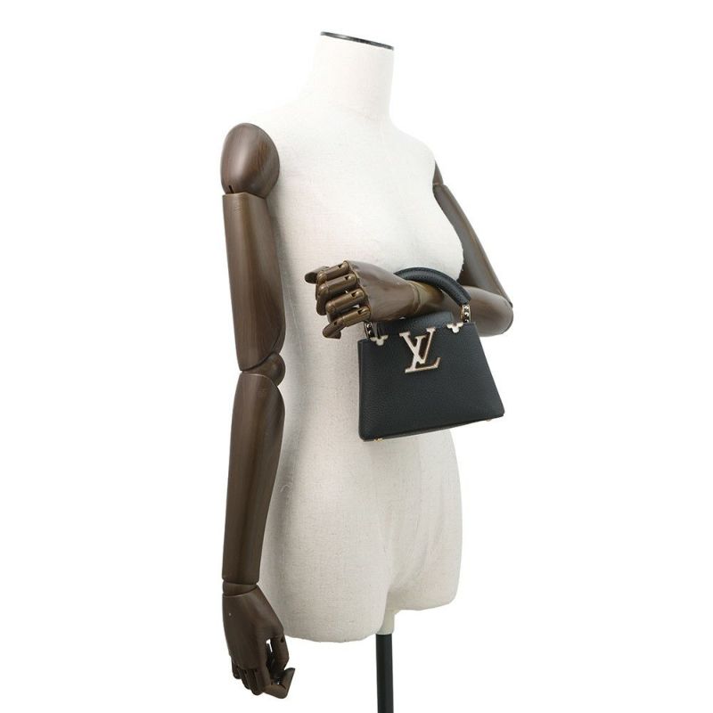 ルイヴィトン ハンドバッグ トリヨンレザー カプシーヌ NANO M10166 2wayショルダー 黒 ブラック