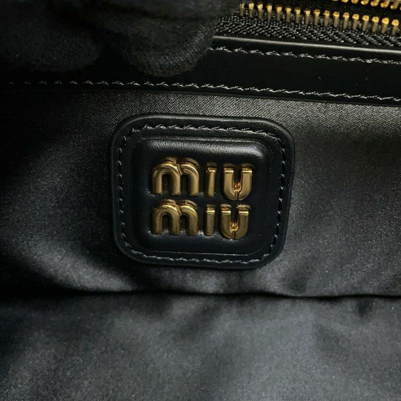 ミュウミュウ ハンドバッグ アルカディ レギュラー レザー 5BB142 Miu Miu 2way 黒