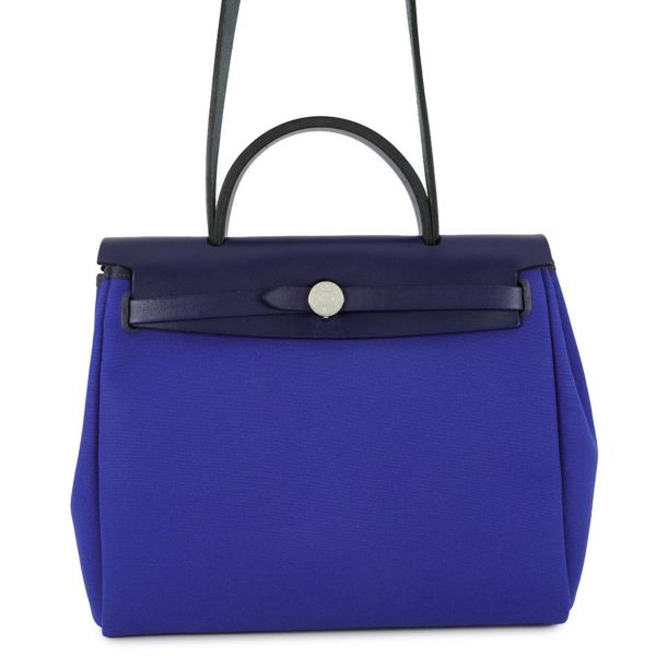 エルメス エールバッグジップPM ブルーエレクトリック/ブルーサフィール/シルバー金具 トワルアッシュ/ヴァッシュハンター Z刻印