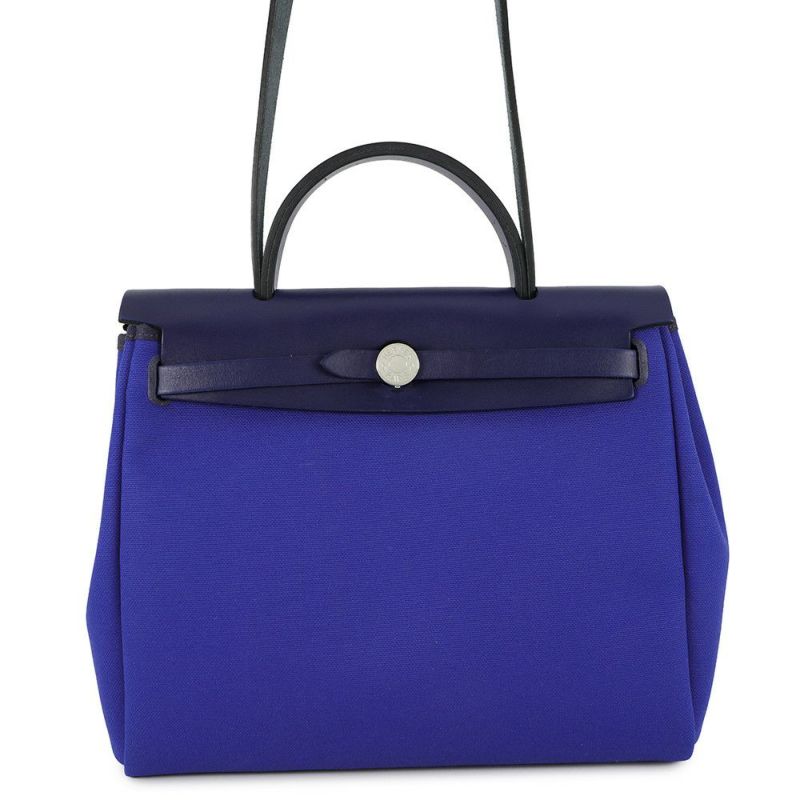 エルメス エールバッグジップPM ブルーエレクトリック/ブルーサフィール/シルバー金具 トワルアッシュ/ヴァッシュハンター Z刻印