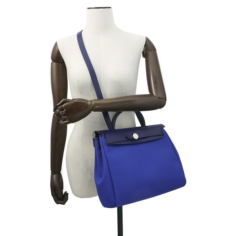 エルメス エールバッグジップPM ブルーエレクトリック/ブルーサフィール/シルバー金具 トワルアッシュ/ヴァッシュハンター Z刻印