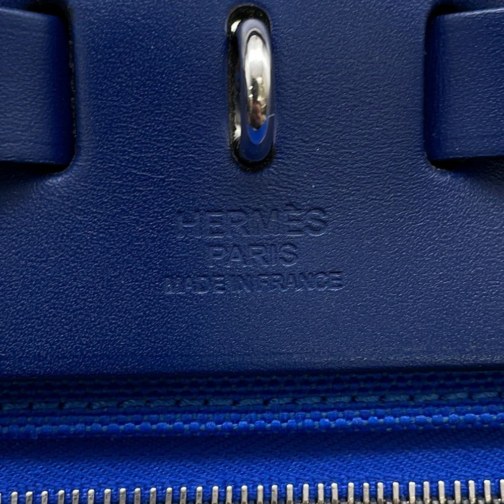 エルメス エールバッグジップPM ブルーエレクトリック/ブルーサフィール/シルバー金具 トワルアッシュ/ヴァッシュハンター Z刻印