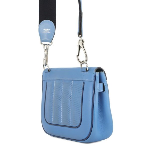 エルメス ショルダーバッグ ベルリンヌ ミニ ブルーパラダイス/ブルーサフィール/シルバー金具 スイフト □R刻印 HERMES バッグ