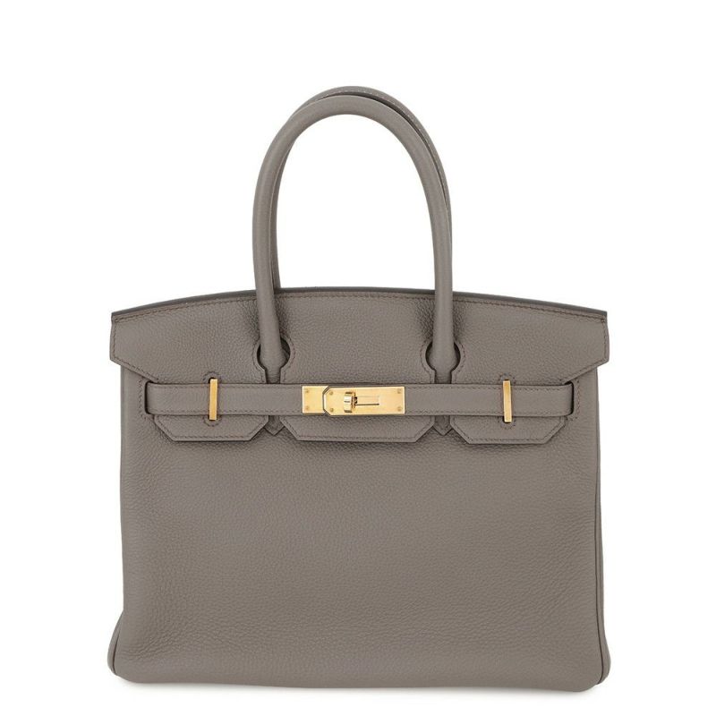 エルメス バーキン30 エタン/ピンクゴールド金具 トゴ D刻印 HERMES Birkin ハンドバッグ