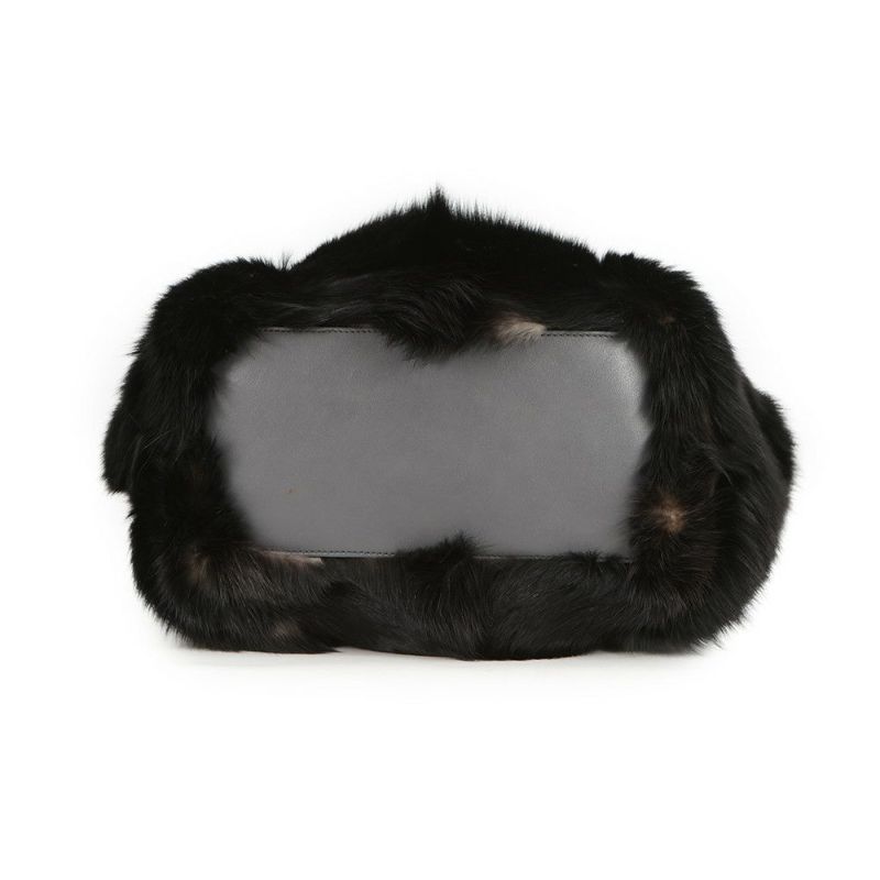 トッズ ハンドバッグ ミンクファー TOD'S 2wayショルダー 黒