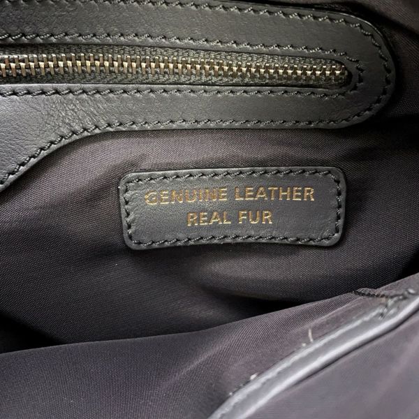 トッズ ハンドバッグ ミンクファー TOD'S 2wayショルダー 黒