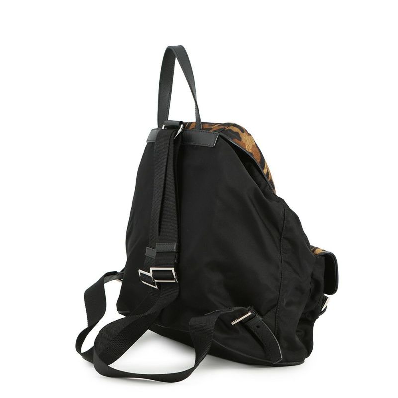 プラダ リュック レオパード Re-Nylon ナイロン 1BZ811 PRADA バッグ 黒
