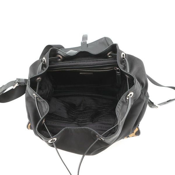 プラダ リュック レオパード Re-Nylon ナイロン 1BZ811 PRADA バッグ 黒