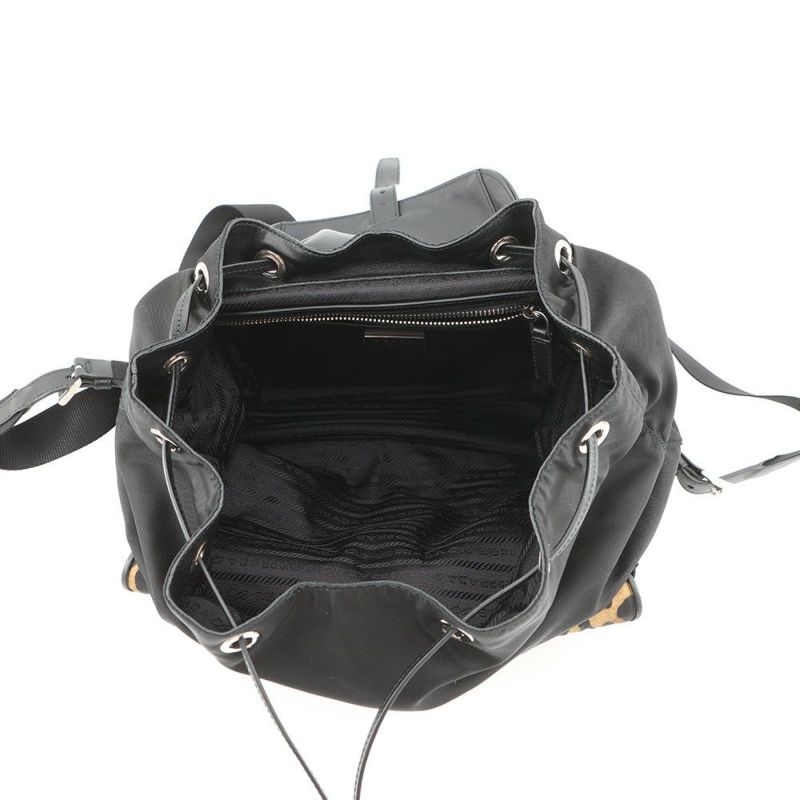 プラダ リュック レオパード Re-Nylon ナイロン 1BZ811 PRADA バッグ 黒