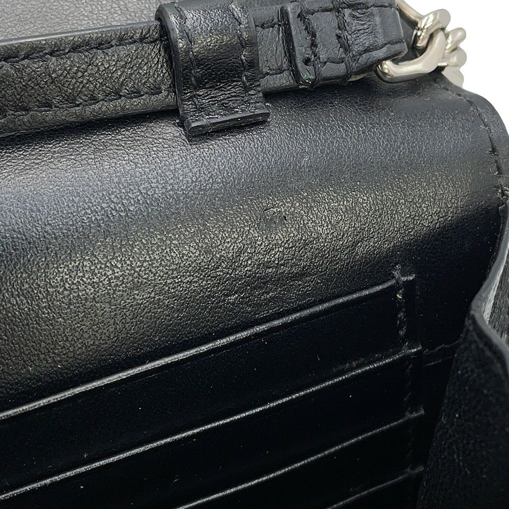 サンローランパリ チェーンウォレット クロコ型押しレザー 377829 SAINT LAURENT PARIS 財布 黒