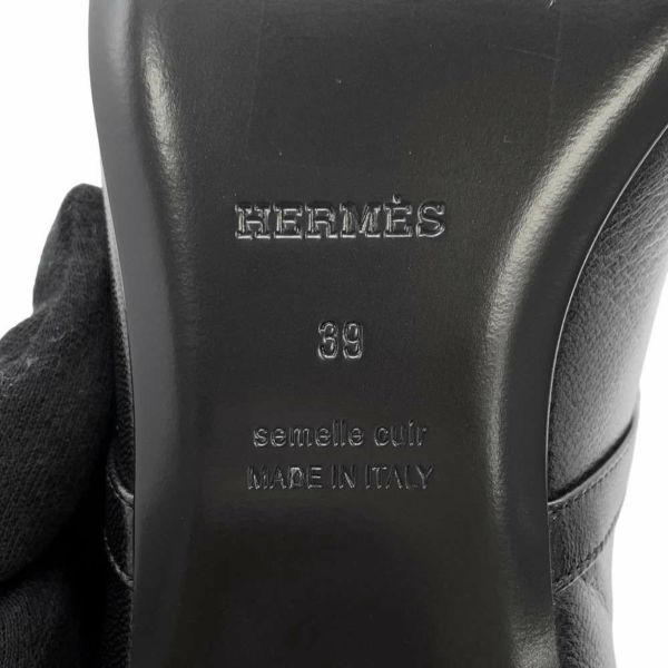 エルメス パンプス ジェーン  ブラック シェーブル レディースサイズ39 HERMES バレエシューズ 黒