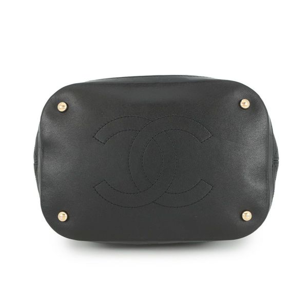 シャネル ハンドバッグ ココマーク マトラッセ レザー CHANEL 2way 黒