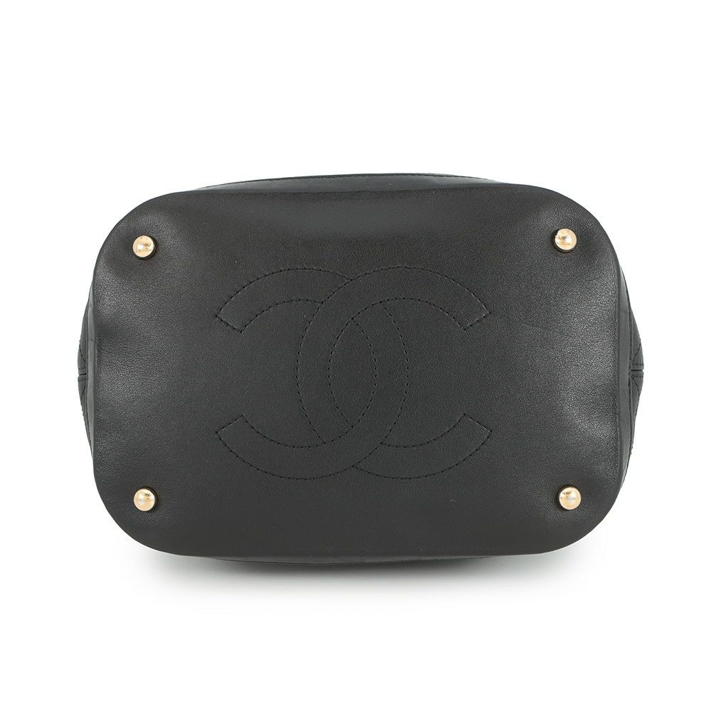 シャネル ハンドバッグ ココマーク マトラッセ レザー CHANEL 2way 黒