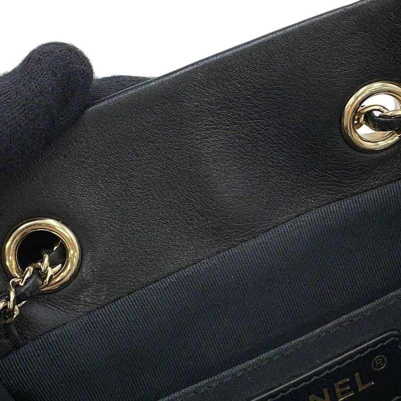 シャネル ハンドバッグ ココマーク マトラッセ レザー CHANEL 2way 黒