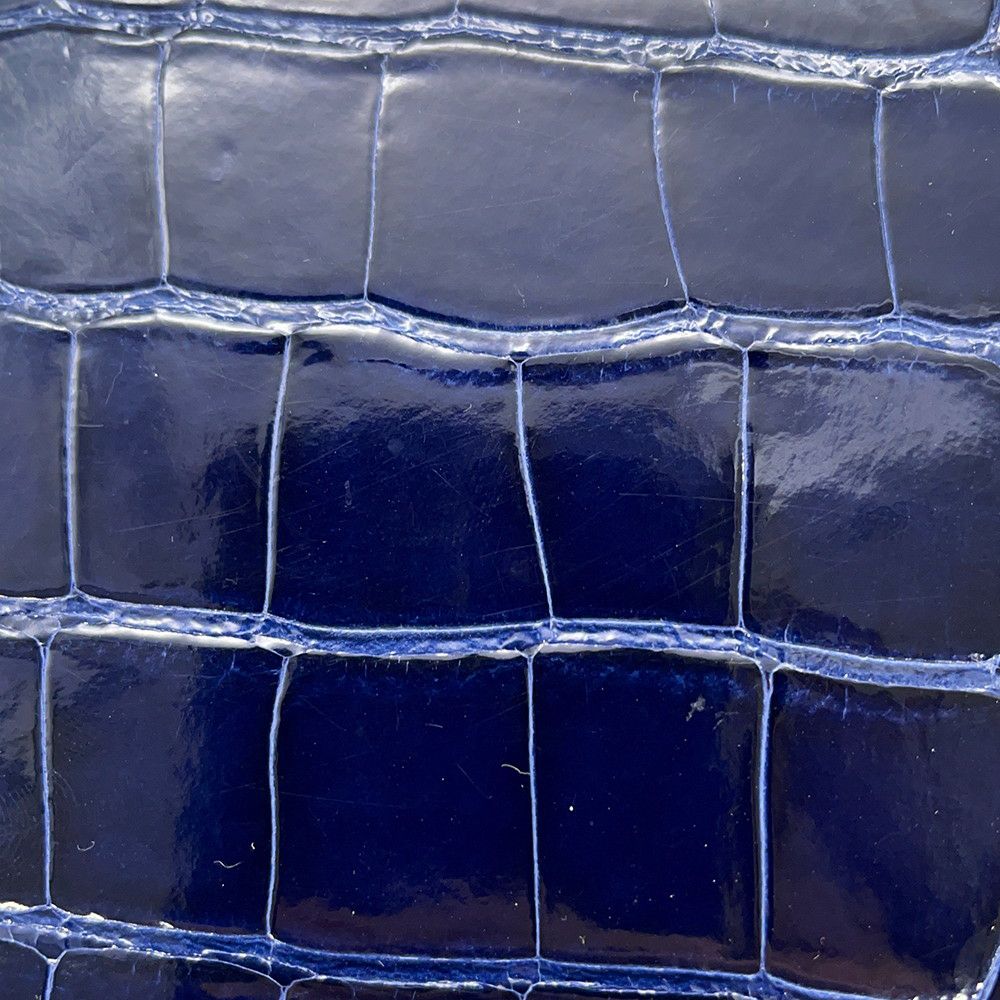 エルメス ハンドバッグ ケリー25 外縫い ブルーサフィール/シルバー金具 アリゲーターシャイン C刻印 2wayショルダー